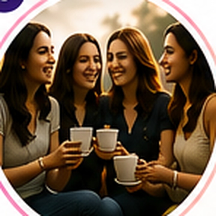 Women enjoying a friendly community gathering
